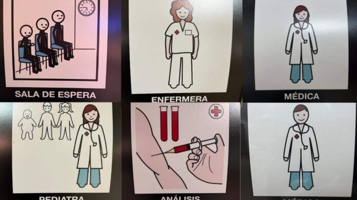 Pictogramas ubicados en el Hospital