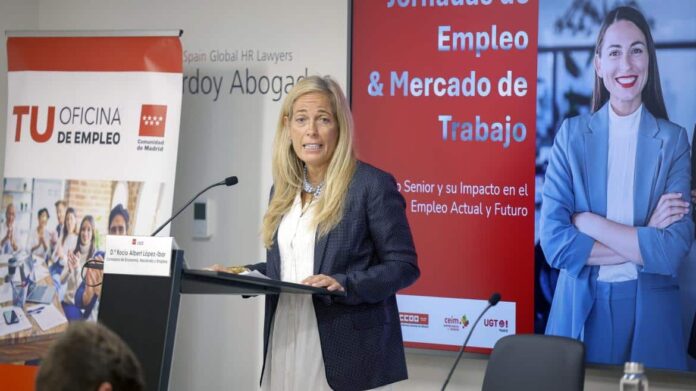 La consejera Rocío Albert durante una jornada sobre el mercado laboral 
