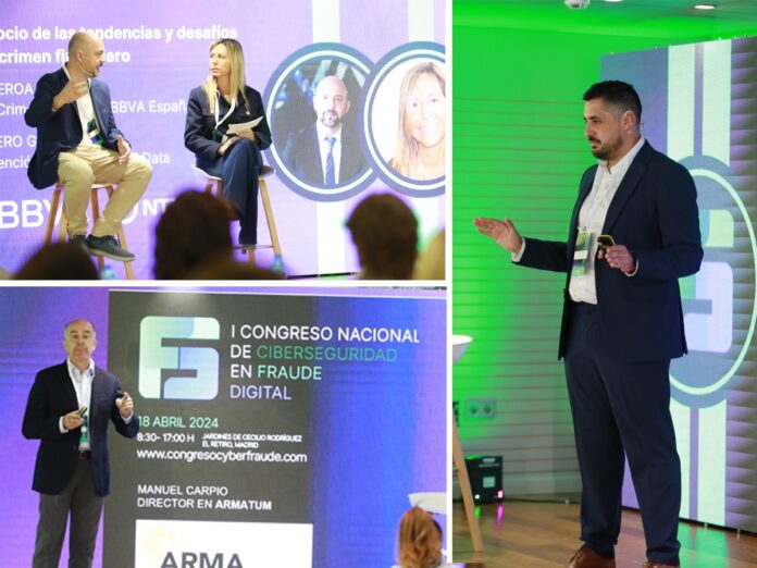 ALEJANDRA ROMERO GUTIÉRREZ, Responsable Prevención de Fraude NTT Data; ALEJANDRO FIGUEROA HERRERA, Head of Financial Crime Prevention BBVA España; MANUEL CARPIO, Director de Ciberseguridad en Armatun-ABAI y CARLOS MUÑOZ RAMÍREZ, Pre-Sales Engineer - EMEA en BioCatch