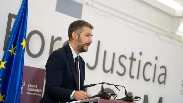 El consejero Miguel Ángel García Martín durante el Foro Justicia
