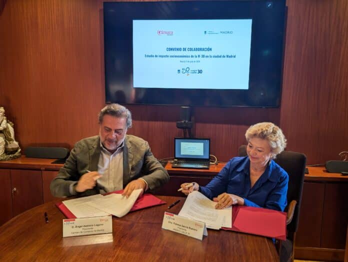 Madrid Calle 30 y la Cámara de Comercio firman un convenio para realizar un estudio del impacto socioeconómico de la M-30