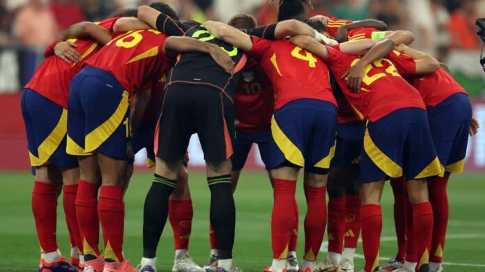 Selección española de fútbol jugando la Eurocopa