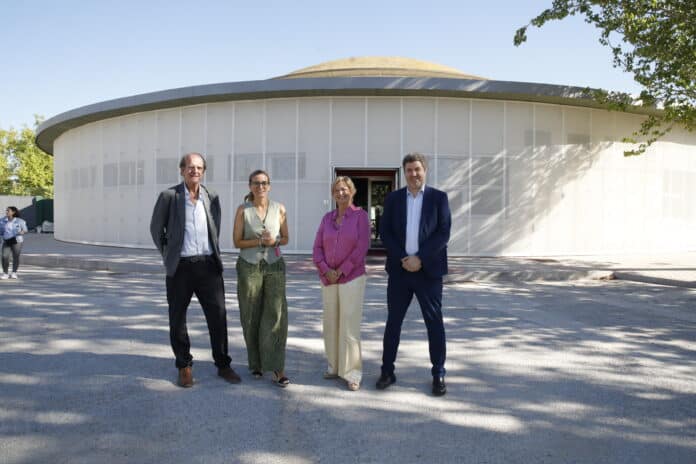 García Romero, Cea y González en su visita al CDM Aluche 