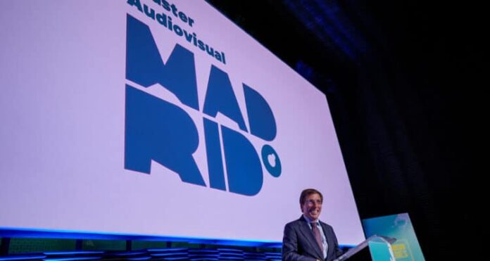 El alcalde de Madrid, José Luis Martínez-Almeida, durante la presentación del nuevo Clúster Audiovisual de Madrid