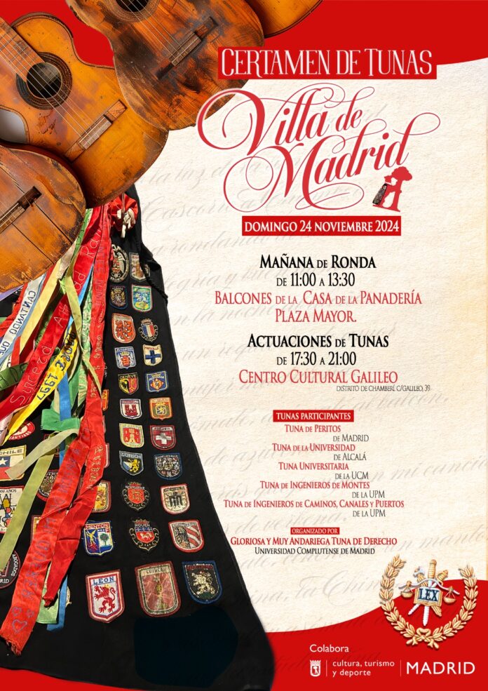 Cartel promocional del Certamen de Tunas Villa de Madrid