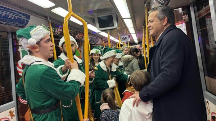 Jorge Rodrigo en el Tren de la Navidad de Metro