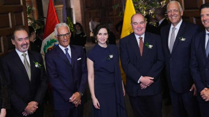 La presidenta Isabel Díaz Ayuso durante la presentación del Patronato-Lima Ciudad de los Reyes 