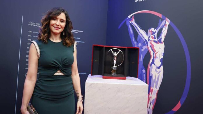 La presidenta Isabel Díaz Ayuso durante los Premios Laureus