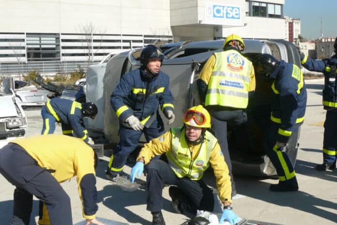 Servicios de emergencias del Ayuntamiento de Madrid durante una formación en CIFSE (Fotografía de archivo de 2017)