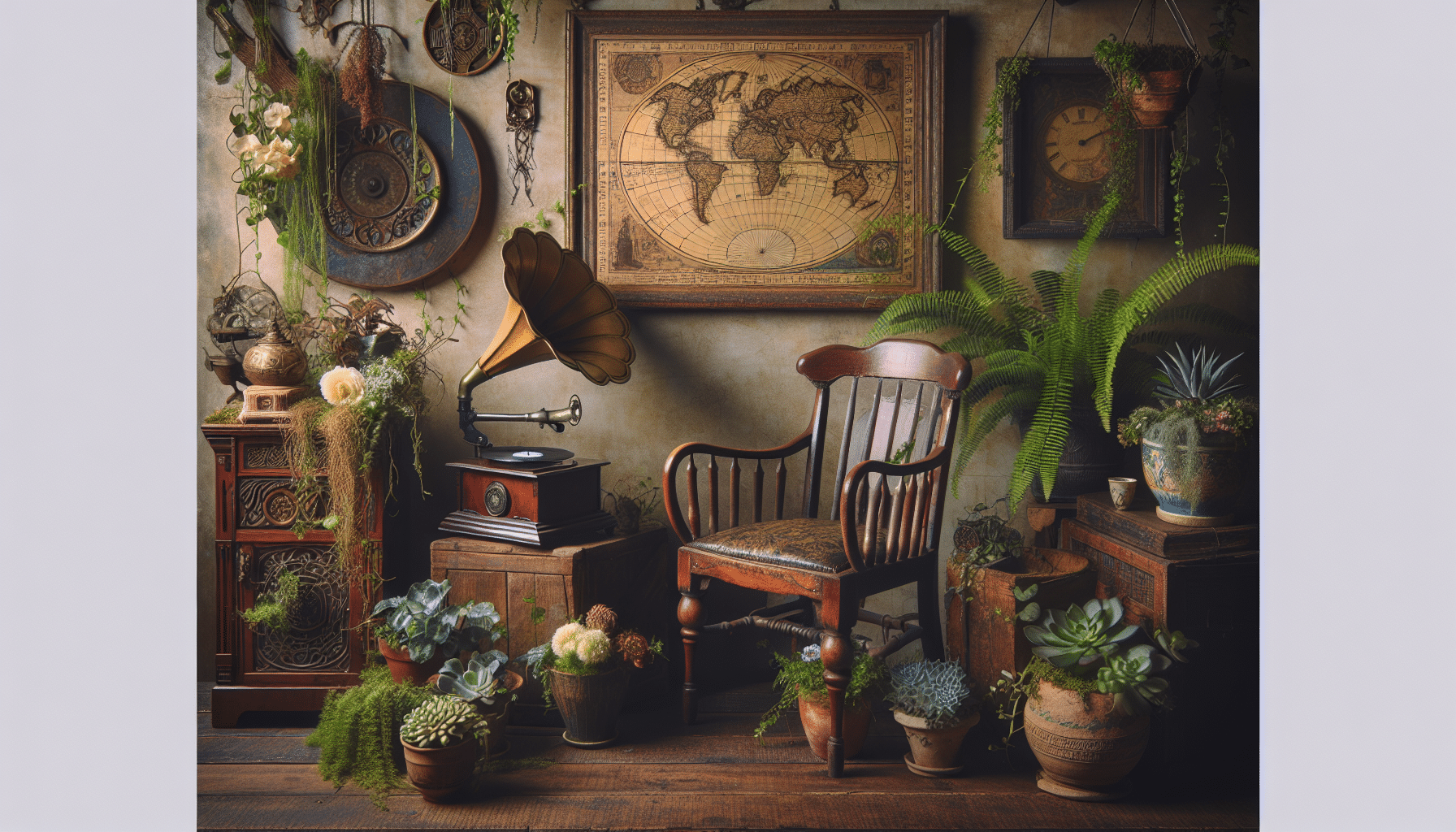 Encanto Atemporal: Fusionando Decoración Vintage con la Magia de las Plantas