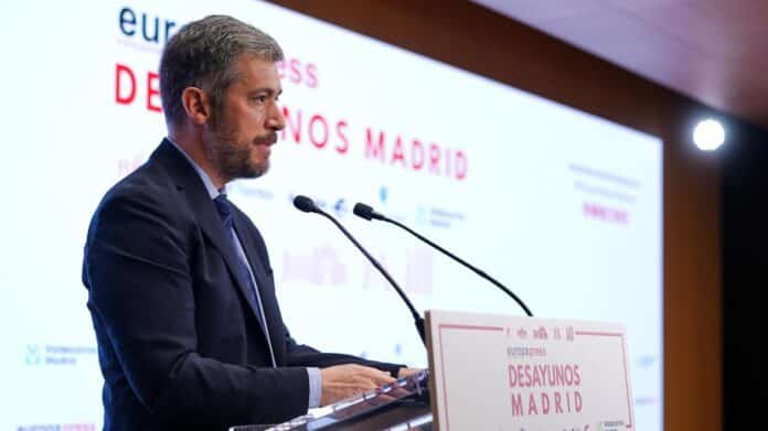 El consejero Miguel Ángel García Martín durante el desayuno informativo organizado por Europa Press