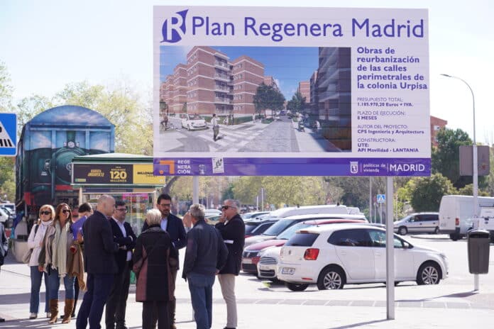 Obras del Plan Regenera en la Colonia Urpisa en Villa de Vallecas