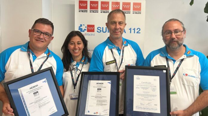 El SUMMA 112 ha renovado sus certificaciones en la Gestión de la Calidad