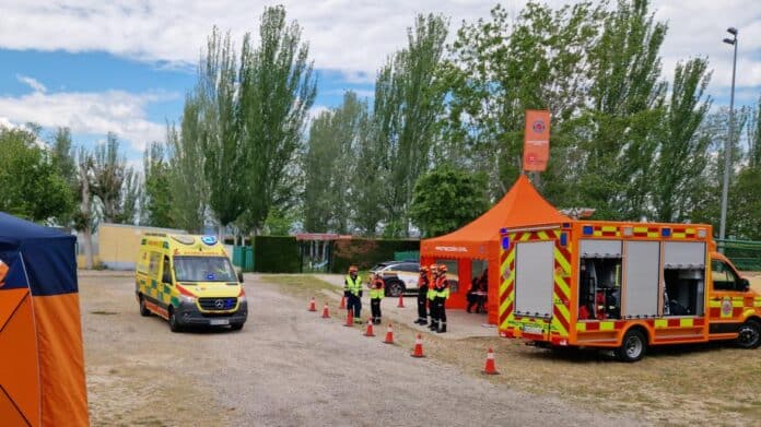 Imagen de un simulacro de emergencias celebrado en la localidad de Algete
