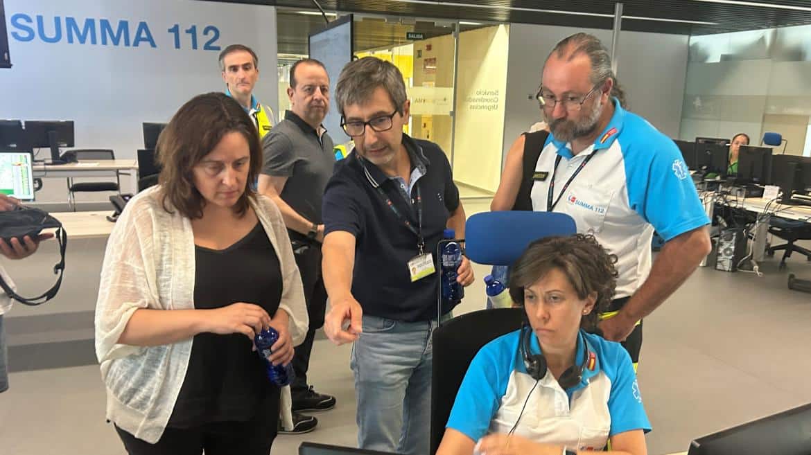 Imagen de la visita del SEM de Cataluña al Centro Coordinador del SUMMA 112