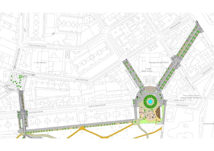  Plano de las calles del margen de Salamanca de las obras de Parque Ventas