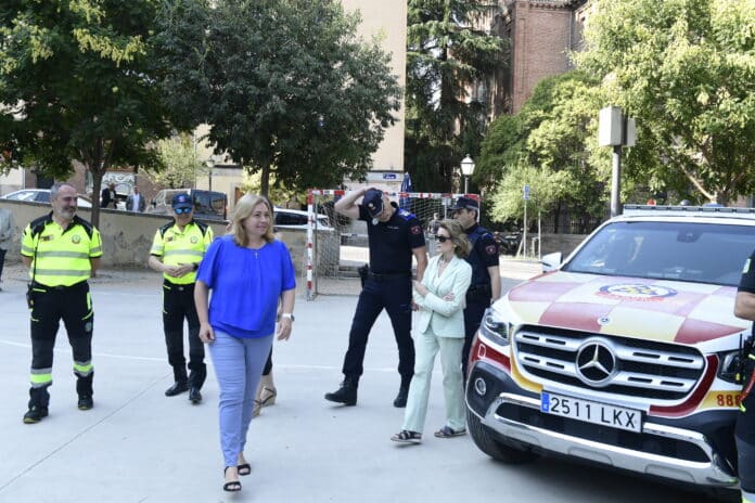 Sanz a su llegada a la presentación del dispositivo de seguridad de las fiestas de Centro