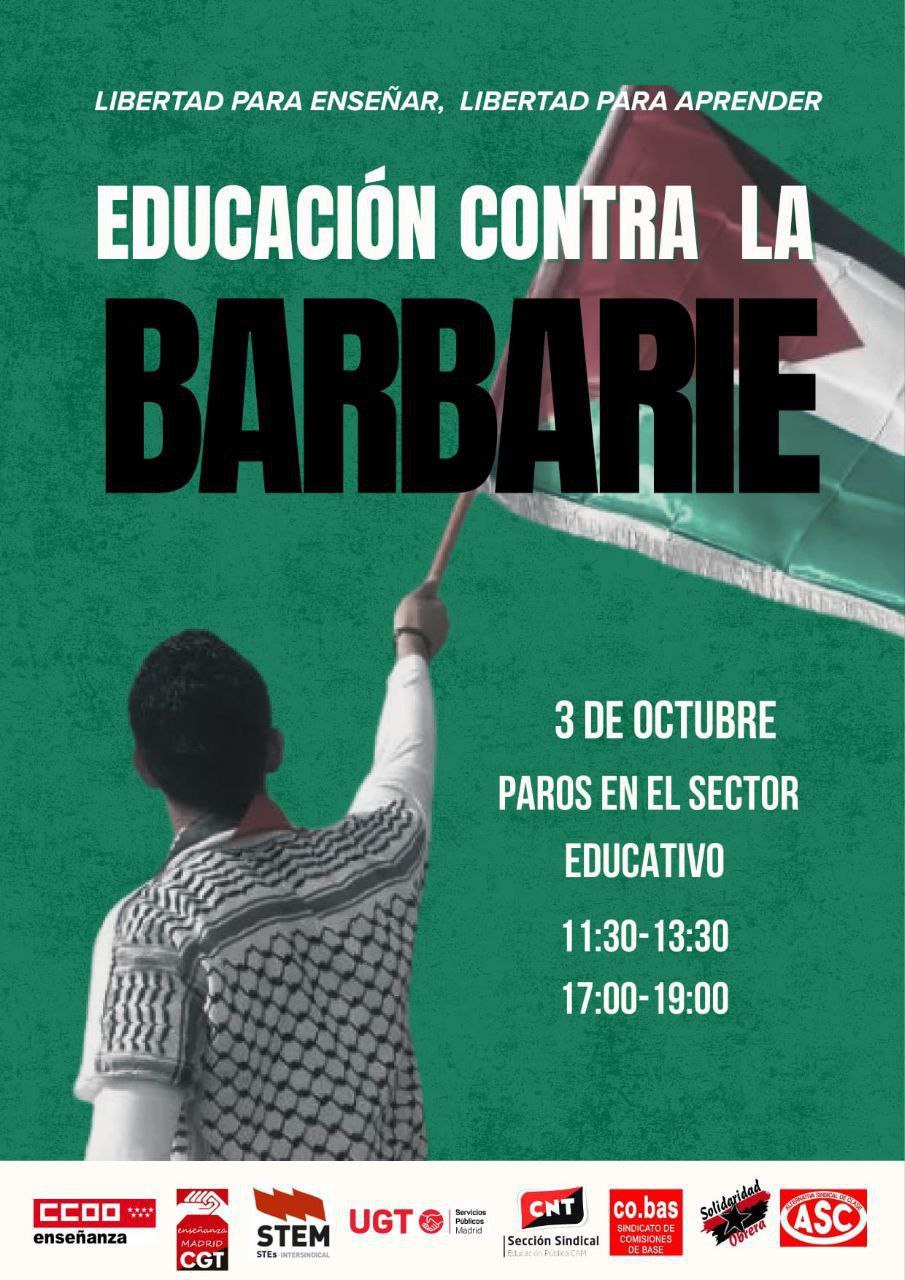 Formación versus Barbarie: Paros y Protestas en la Educación Madrileña el 3 de Octubre