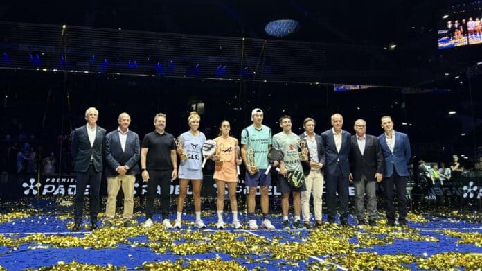 Mariano de Paco Serrano en la entrega de premios del Premier Pádel