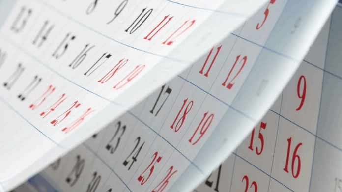 Las hojas de un calendario
