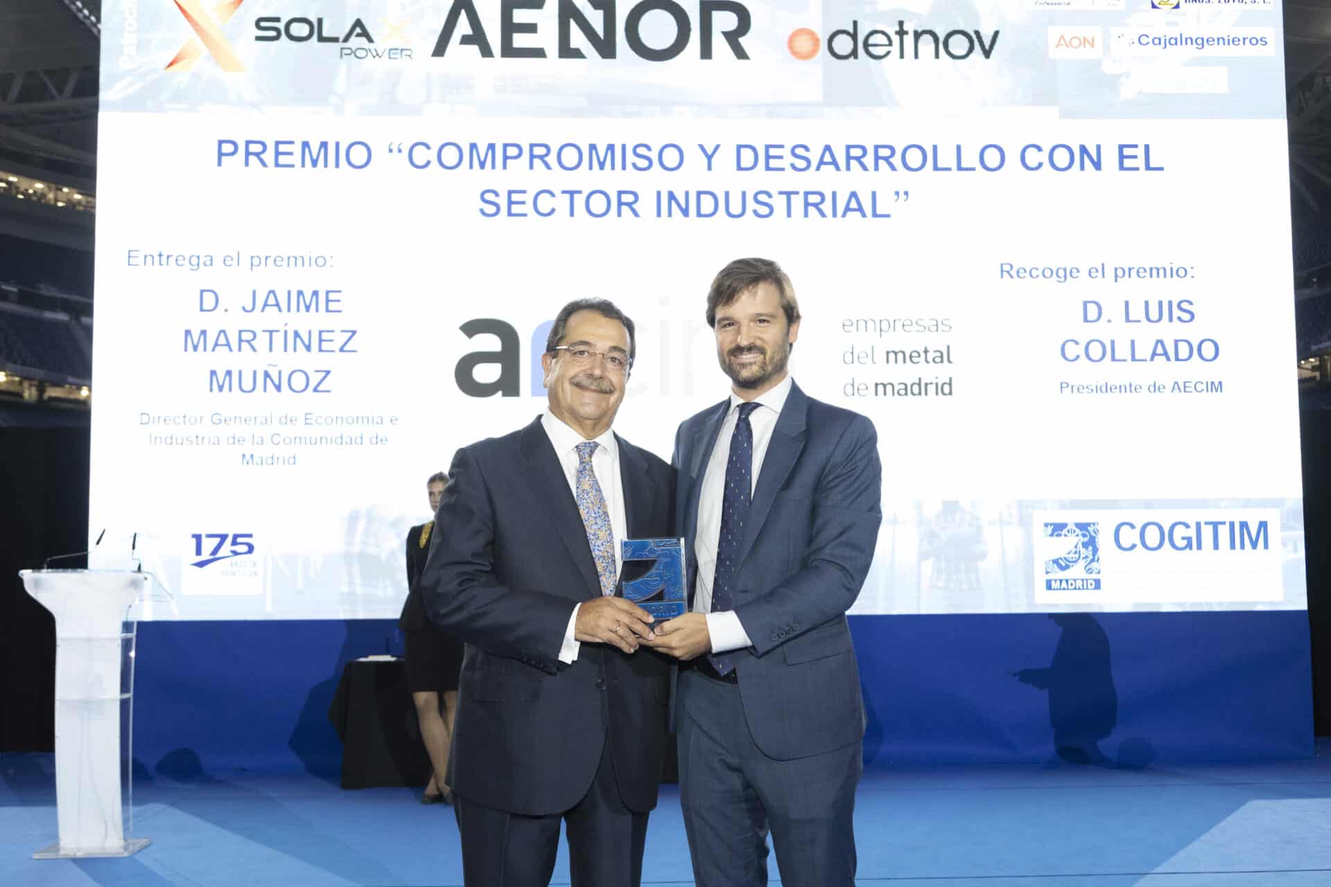 Luis Collado Honrado con el Premio al «Compromiso e Innovación en el Sector Industrial» en la Gran Gala de la Ingeniería