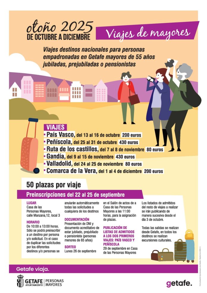 Viajes otoño personas mayores