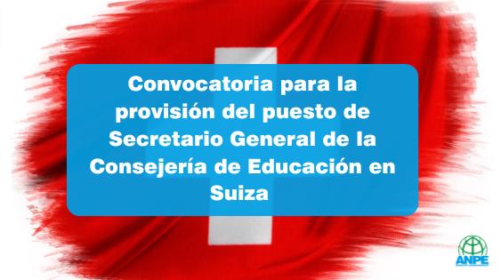 Convocatoria para el Puesto de Secretario General en la Consejería