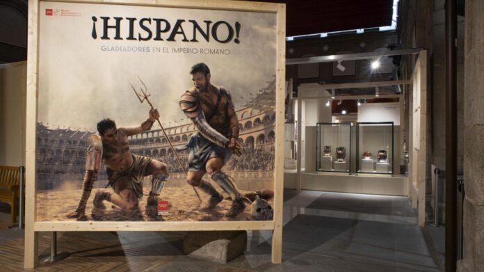 Montaje Exposición ¡Hispano! Gladiadores en el Imperio romano 1