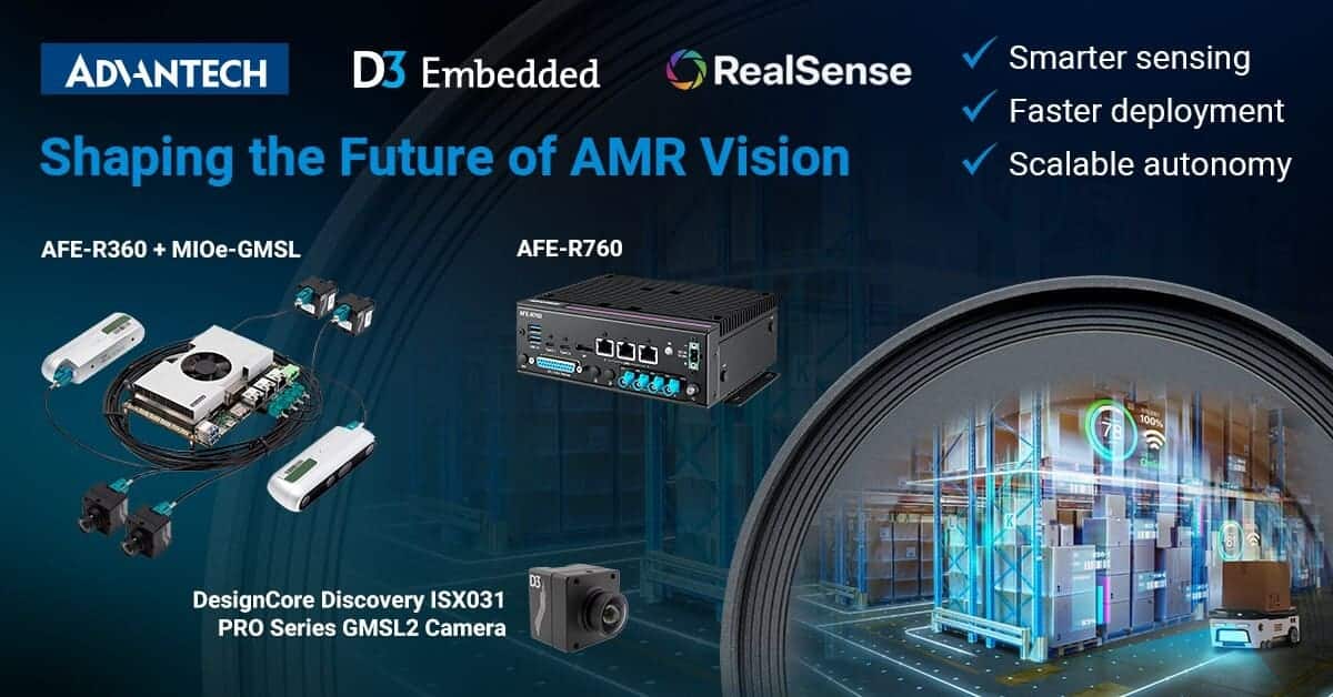 Advantech y D3 Embedded Unen Fuerzas para Potenciar la Visión e Inteligencia de Robots Móviles Autónomos Industriales