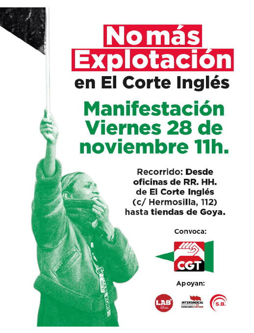 CGT Alza la Voz contra la Precariedad Laboral en El Corte Inglés