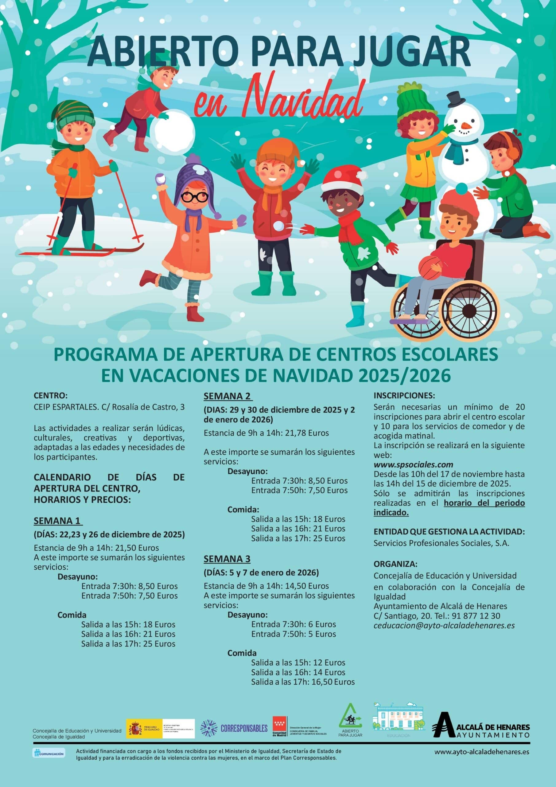 El CEIP Espartales ofrece actividades navideñas para los más pequeños durante las vacaciones – Ayuntamiento de Alcalá de Henares