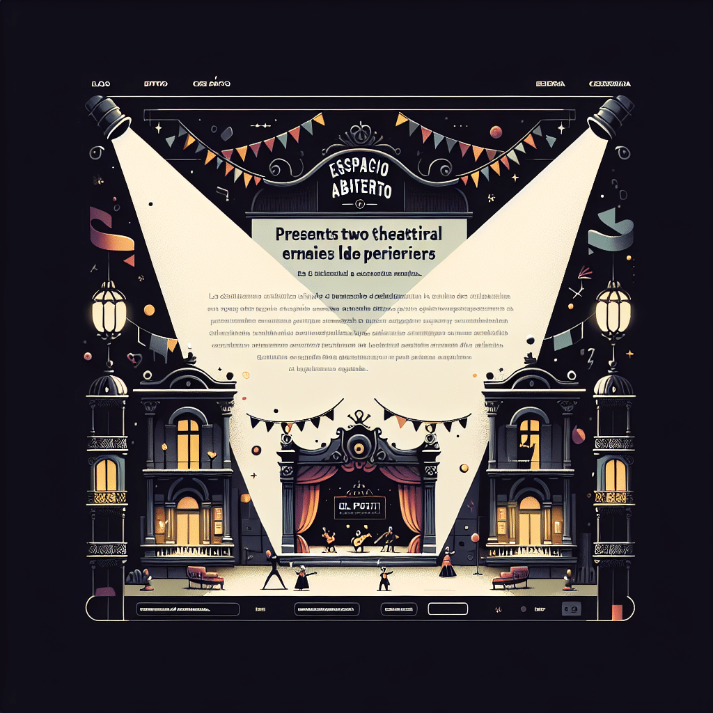 Espacio Abierto presenta dos estrenos teatrales y colabora con el
