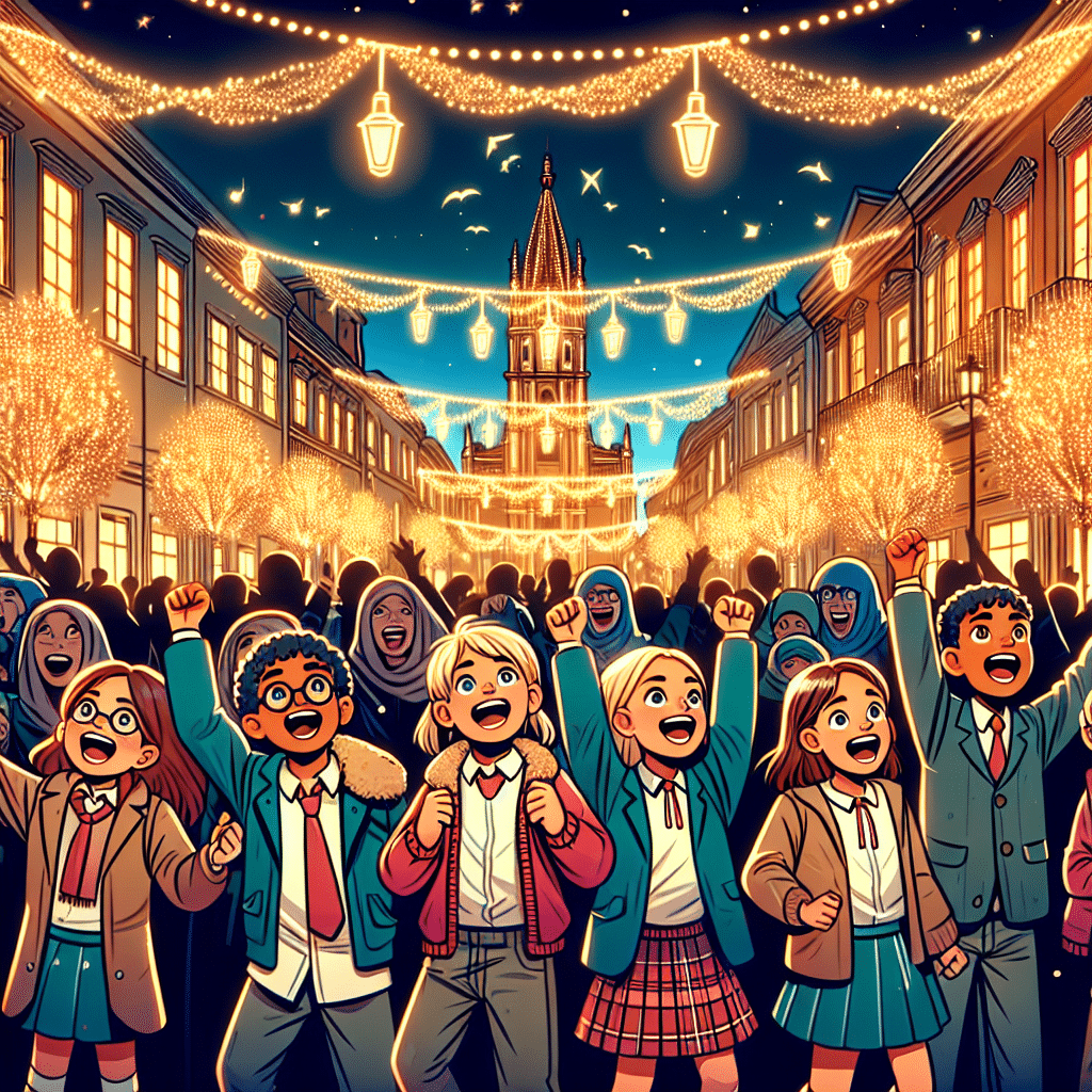 Inauguración de Luces Navideñas en el Distrito de Salamanca con la Participación de Escolares y Comunidad Local