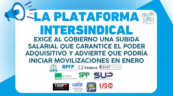 La Plataforma Intersindical Presiona para Aumentos Salariales y Amenaza con Protestas en Enero