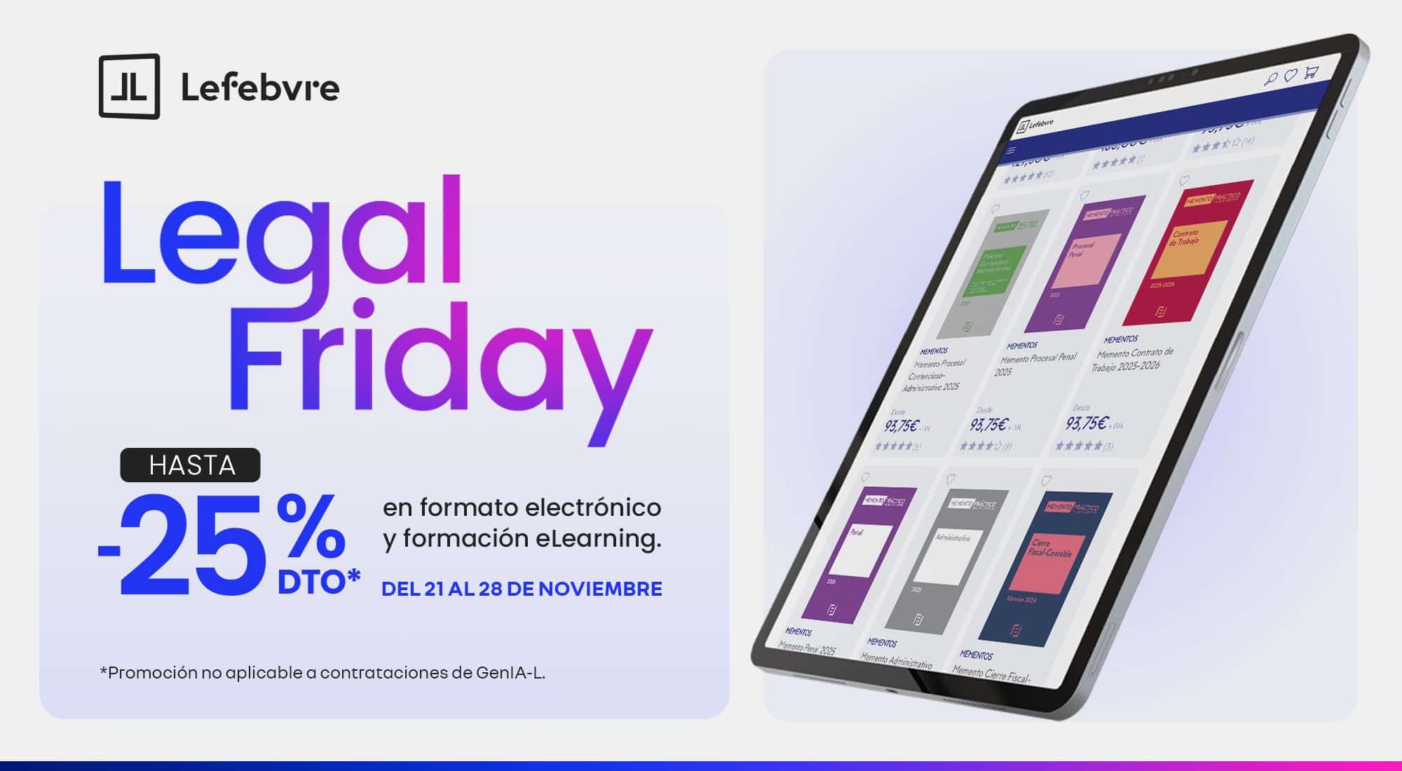 Lefebvre Lanza el Legal Friday: Ahorros de Hasta 25% para Expertos del Derecho
