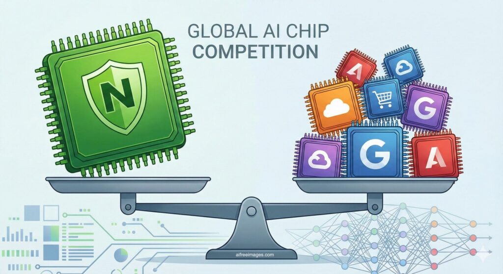 NVIDIA Aumenta Ventas de Chips de IA en Medio de Creciente Competencia de Procesadores Personalizados de Google y Amazon