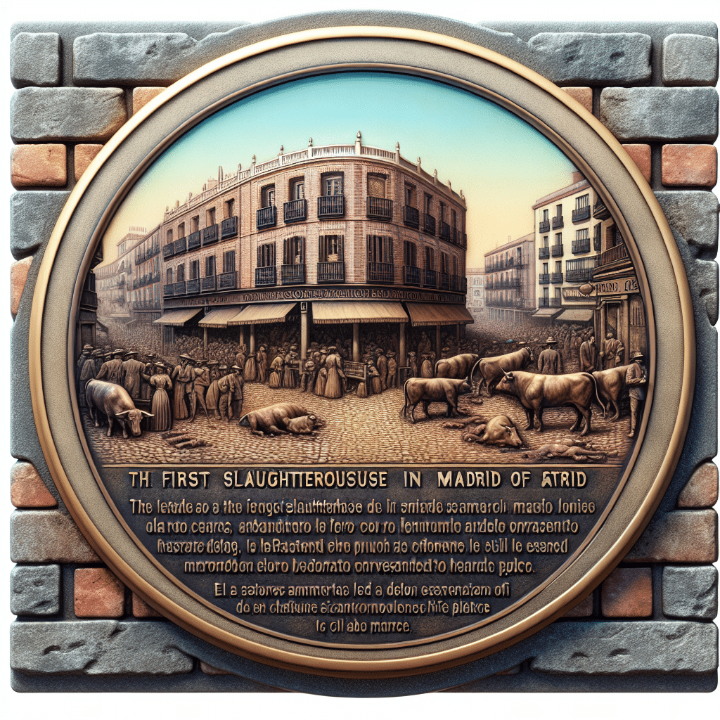 Placa conmemorativa honra el primer matadero de Madrid, origen del Rastro