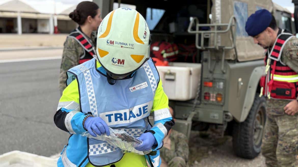 SUMMA 112 y Ejército de Tierra realizan simulacro conjunto de accidente aéreo en Madrid