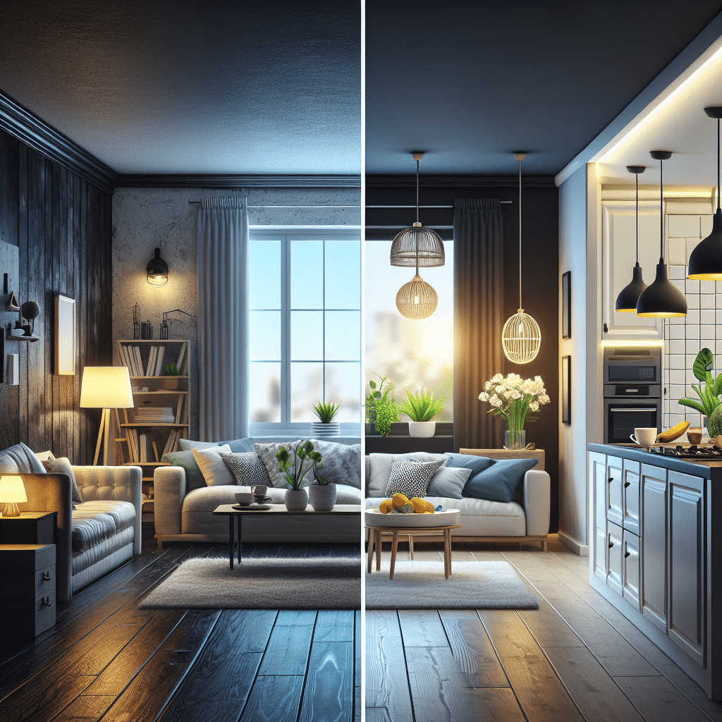 Transformación Espectacular: De Salón Sombrío a Espacio Moderno y Agradable con Cocina Integrada