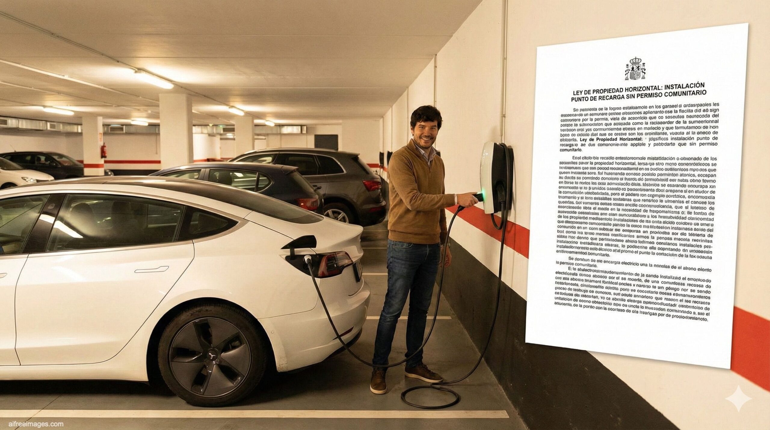 La Ley de Propiedad Horizontal despeja dudas: instalar un cargador para coche eléctrico en tu plaza de garaje no necesita permiso de la comunidad