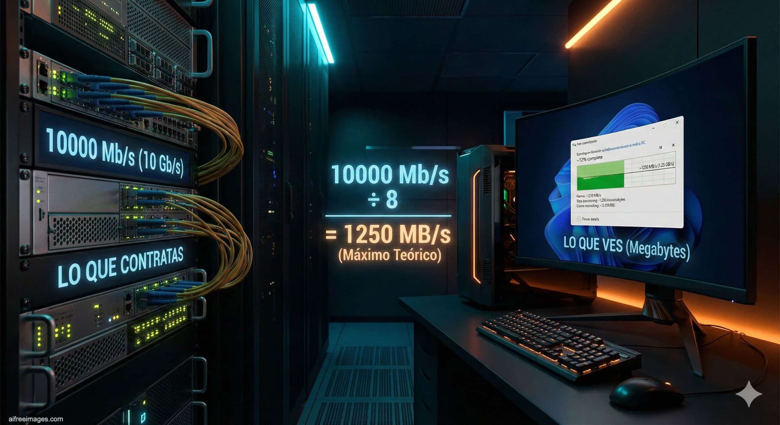 “Tengo 1.000 megas” y mi PC solo marca 100 MB/s: la confusión que dispara quejas… aunque la fibra vaya bien