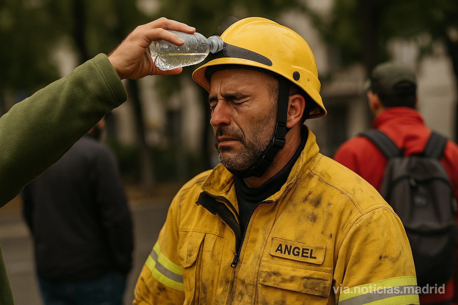 Ángel Malanda, bombero forestal agredido en la manifestación de Madrid: “He notado una especie de agüilla, era gas pimienta”