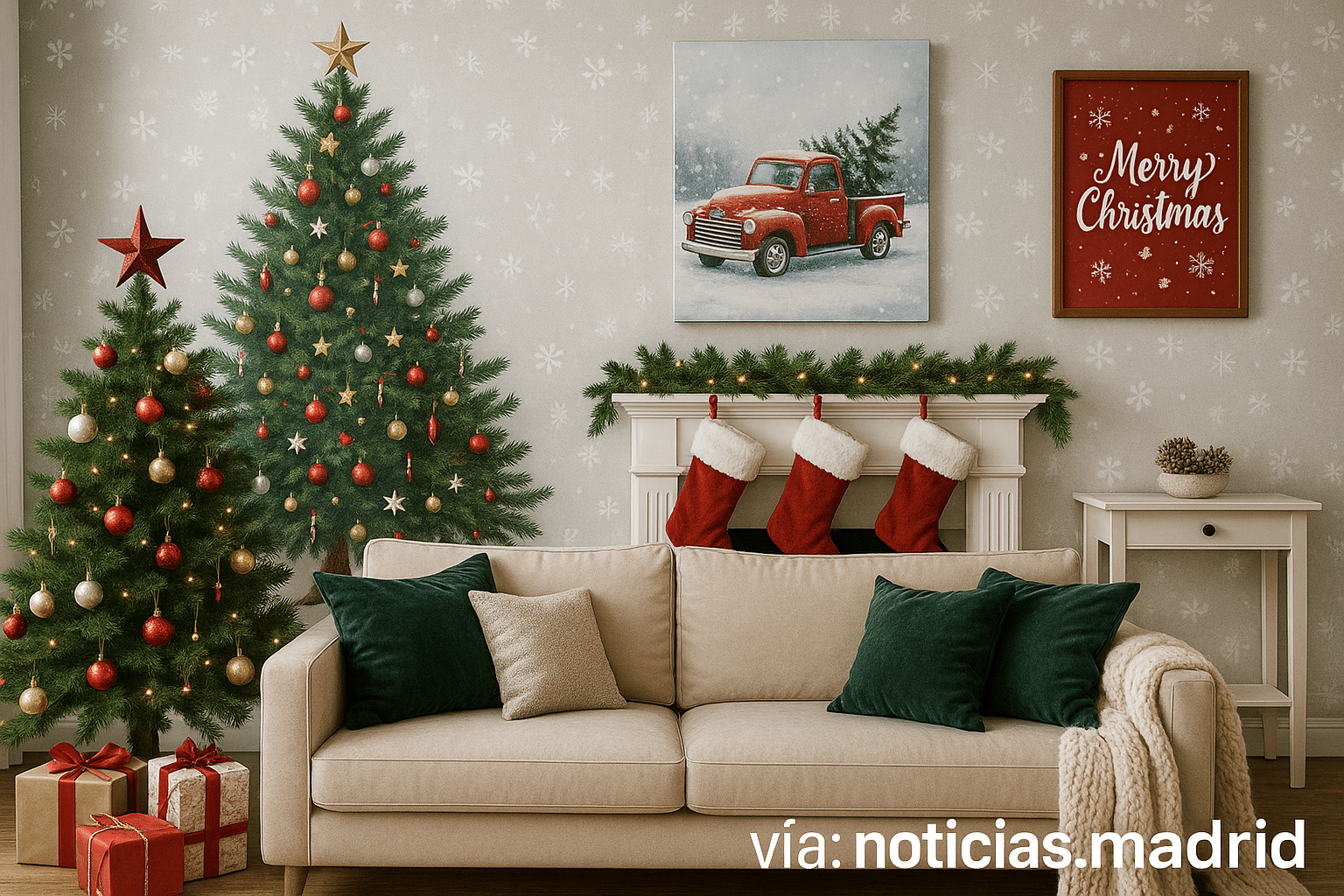 Decoración Navideña con Estilo: Transformar tu Nochebuena con Papeles Pintados, Lienzos y Pósters