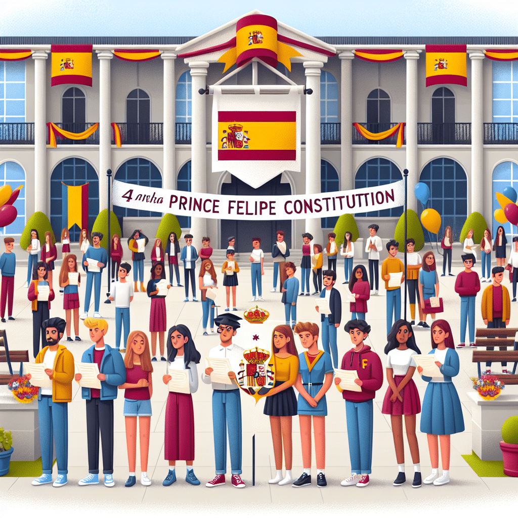 Estudiantes del Colegio Príncipe Felipe Inauguran Celebraciones del 47º Aniversario de la Constitución Española en Fu…
