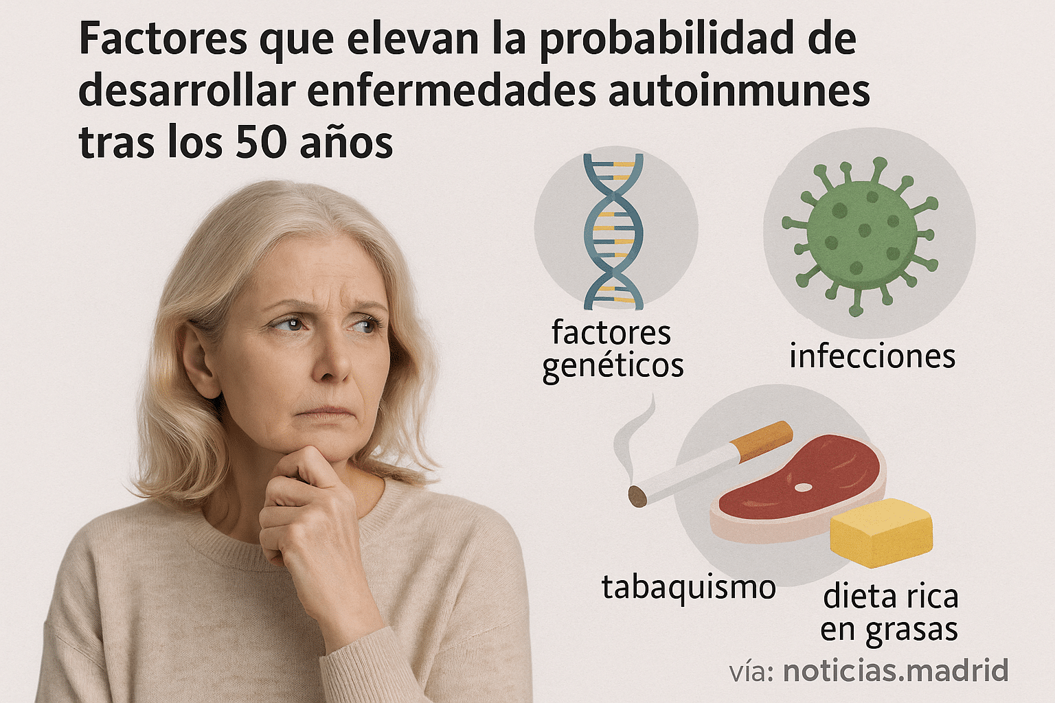 Factores que elevan la probabilidad de desarrollar enfermedades autoinmunes tras los 50 años