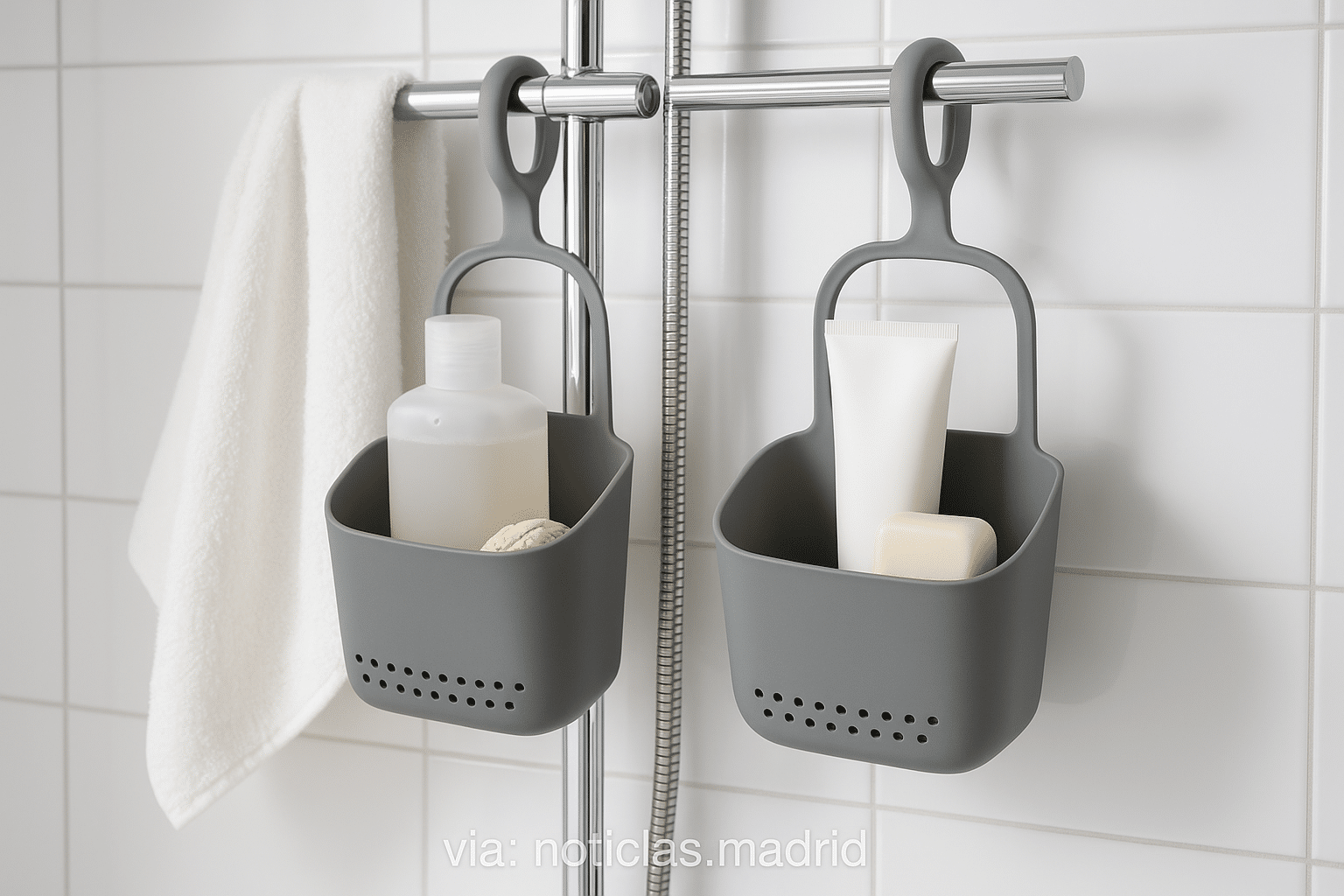 Ikea lanza cestas para la ducha sin herramientas, revolucionando la organización sin taladros