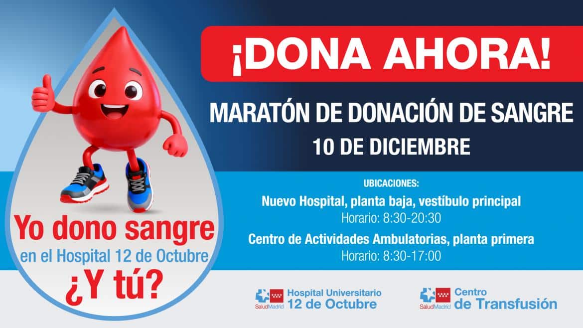 Jornada Solidaria de Donación de Sangre en el Hospital 12 de Octubre