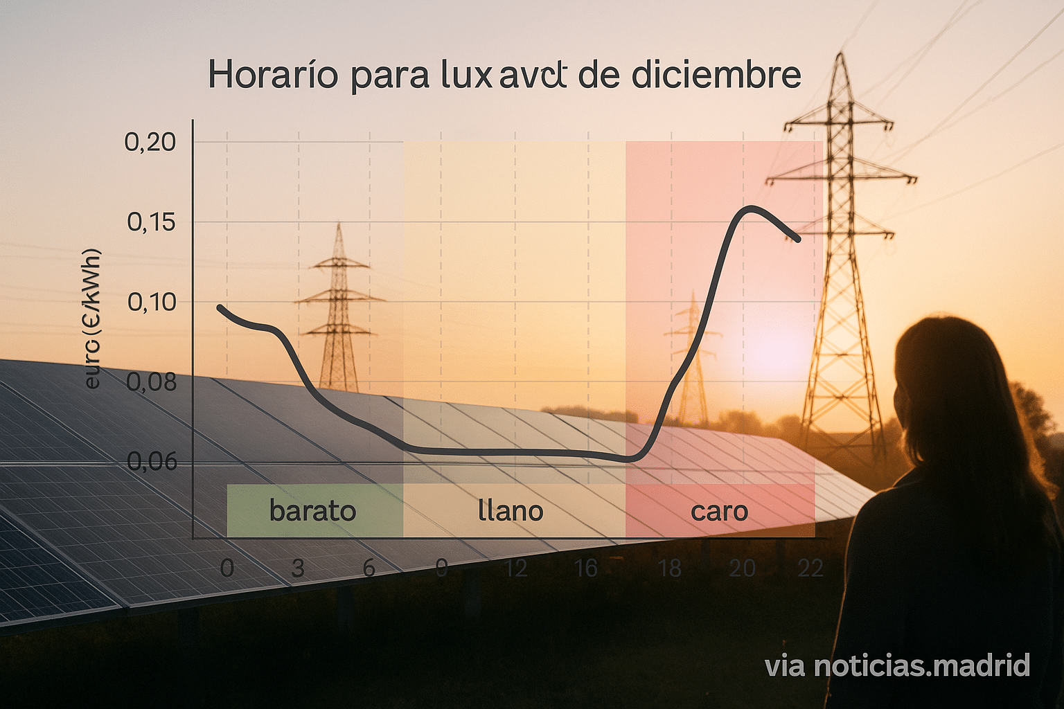 Las horas pico y valle para el precio de la luz en España el 7 de diciembre