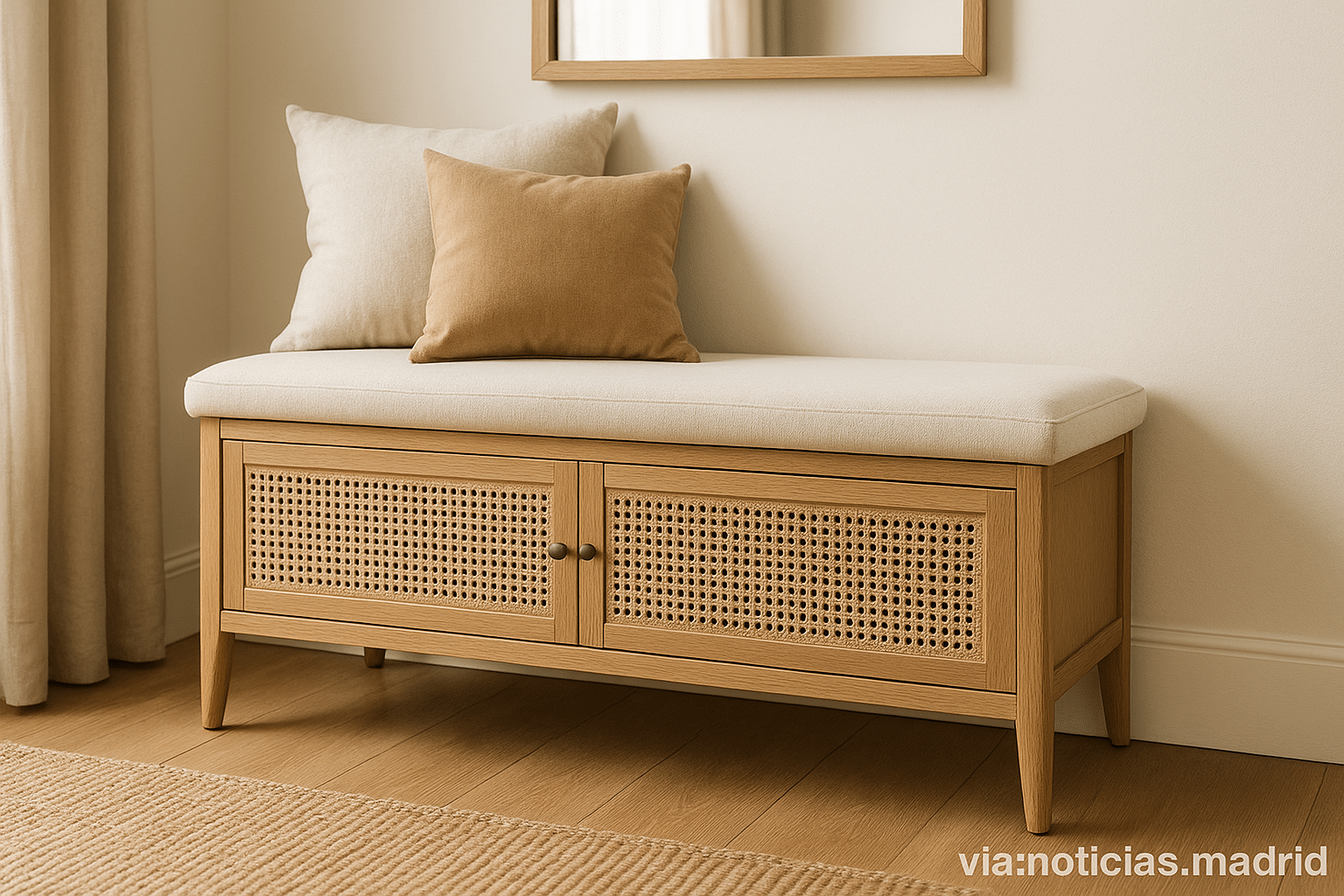 Maisons du Monde lanza un banco con almacenaje perfecto para dar un toque de diseño al recibidor o al dormitorio
