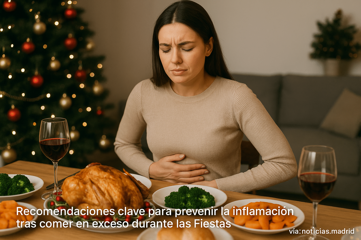 Recomendaciones clave para prevenir la inflamación tras comer en exceso durante las Fiestas